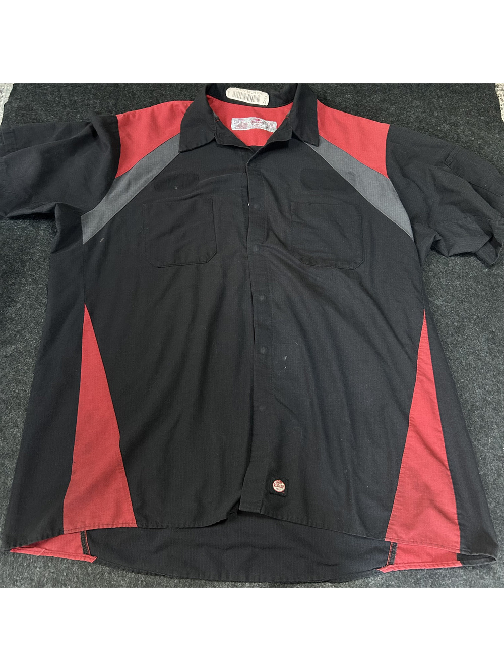 Red Kap Men's Black and Red Short Sleeve Work Shirt Size XXL